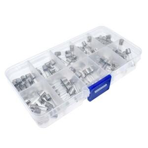 100pcs 5x20mm  블로우 유리관 퓨즈 모듬 키트 앰프 0.2A 1A 2A 3A 5A 8A 250V 보관함 정리함 포함