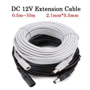 DC 12V 연장 전원 케이블 2.1mmx5.5mm 남성-여성 연결 와이어 흰색 검정색 0.5m 1m 2m 3m 5m LED 조명 CCTV