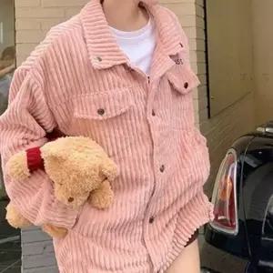 여성 골덴 루즈핏 자켓 점퍼 연핑크