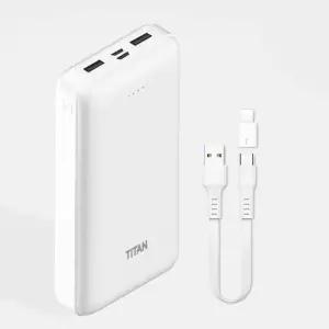 타이탄 슬림듀얼 C타입 8핀젠더 대용량 케이블 20000mAh 보조배터리 고속 식 가벼운