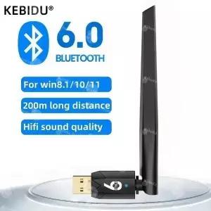 200M Bluetooth 6.0 어댑터 USB 동글 드라이버 Windows 11/10/8.1 마우스 키보드 오디오 수신기 송신기
