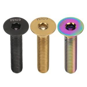 헤드셋 스템 탑 캡 고정 볼트 티타늄 합금 M6x30mm 플랫 자전거 나사 수리 액세서리