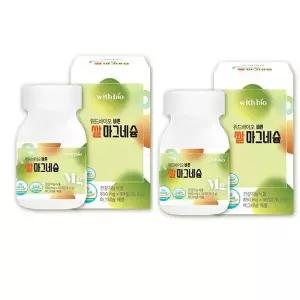 [셀러허브][위드바이오] 바른 쌀 마그네슘 850mg x 90정 1+1 총2개 총180정 가족건강 학교 (S49402075)