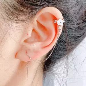 이어링 피었다 이어커프/귀걸이 (낱개판매) 체인 무궁화 꽃이 귀찌 earring