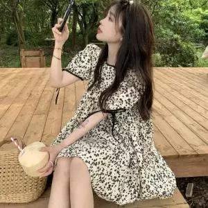 [하프클럽/골피아]귀여운 여자 나들이 패션 플라워 패턴 미니 원피스