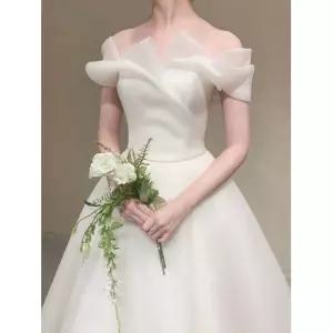 오프숄더 촬영 드레스 셀프웨딩 본식 스몰웨딩드레스