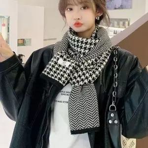[하프클럽/]하운드 체크 목도리 귀마개 세트 겨울 방한용품 파우치 모자 넥