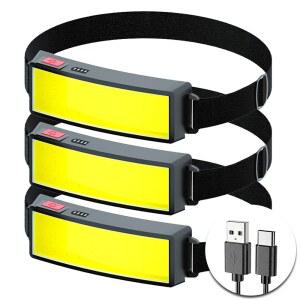 강력한 COB 헤드램프 Type-c USB 충전식 손전등 내장 배터리 야외 낚시 캠핑 랜턴 방수 토치