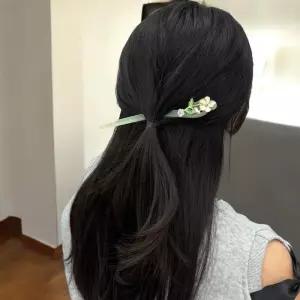 Jpar 진주꽃 옥 한복비녀 모양 간편착용 머리장식 전통 헤어코사지