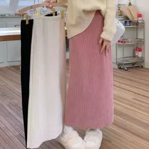 데이트룩 골덴 롱스커티 긴치마 허리밴딩 편한 데일리룩 코디