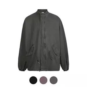 [모로엠]남녀공용 피그먼트 숏야상 하이넥 자켓 2A-JUA-WASHING