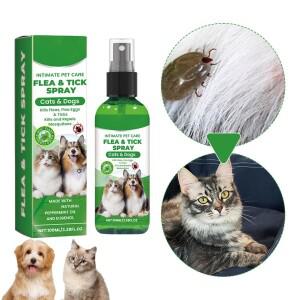 100ml 천연 페퍼민트 애완동물 벼룩 진드기 방지 스프레이 모기 퇴치 미스트 강아지 고양이 그루밍 케어