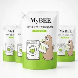 마이비 순한 유아유연제 프레시 올리브향 리필용 4팩 (1600ml , 2100ml)