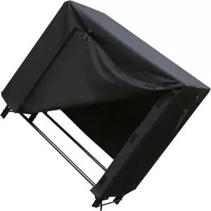 DalVick 600D 중장비용 야외 목재 보관용 장작 통나무 랙 커버 표준 4피트 맞으며 방수 PVC 코팅 양면 앞