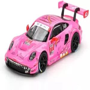 포르쉐 911 GT3 R 77 AO 레이싱 IMSA 로드 아메리카 핑크 판 미니 호환되는 다이캐스트 모델 차량