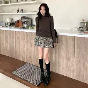 여성 롱슬리브 슬림 보온 레이온 폴라넥 티셔츠