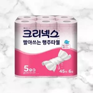[하프클럽/스카트]크리넥스 핑크 위생 행주 빨아쓰는 행주타월 45매 x 6롤 스카트 코스트코