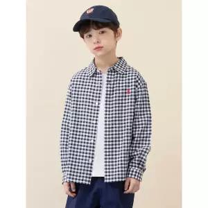 [BEANPOLE KIDS] [시즌오프 30%] 스몰 깅엄 체크 셔츠 - 네이비 (BI6164U06R) (BI6164U06R)