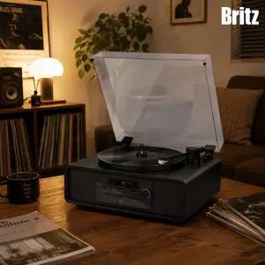 브리츠 BZ-TP9100 턴테이블 오디오(블랙) LP판 레코드 플레이어 블루투스 스피커
