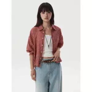 [AK수원점] [후아유] 여성 Summer Crop Check Shirts WHYCG2433F