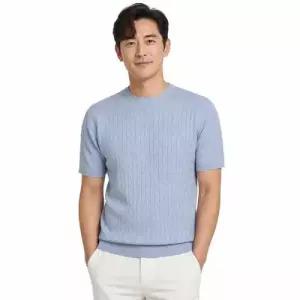 [파파브로] 남성 시원한 꽈배기 조직 반팔 니트 WS-TSH-WBTM510