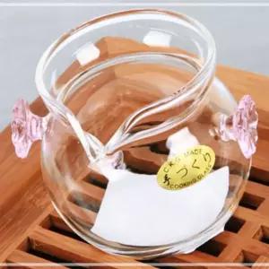 IKW15A34F 핑크꽃 숙우 컵 150ml 티포트 다도구 다기 치카오 유리 찻잔