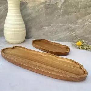 산 나무 트레이 다용도 음식 서빙 케이크 커피 빵
