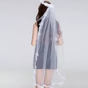 고급 면사포 머리띠 성인 큐빅화이트 웨딩 파티 촬영 소품