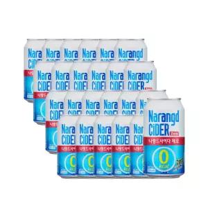 나랑드 사이다 제로 오리지널 345ml 24개입 1박스 뚱캔 청량 탄산음료