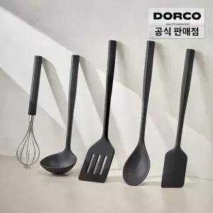[8월십일절20%] 도루코 헤리콘 실리콘 키친툴 5종 풀세트 (국자+뒤지개+요리스푼+스페출라+거품기)