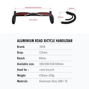 호환 JOOD 도로 자전거 핸들 바 31.8mm 합금 Dropbar 부품 380/400/420/440mm