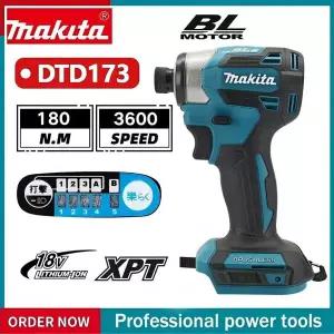 Makita DTD173 1800RPM 무선 임팩트 드라이버 180N.m 브러시리스 모터 전기 드릴 목재/볼트/T-모드 마키타
