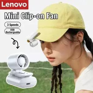 레노버 USB 충전식 미니 선풍기 모자에 부착 가능한 휴대용 접이식 핸드헬드 클립형 야외 냉방용 3단 속도