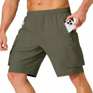 S Spowind 남성 하이킹 카고 반바지 퀵 드라이 경량 여름 여행 캠핑 낚시 골프용 지퍼 포켓 포함
