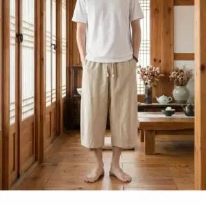 와이드팬츠 남자 빅사이즈 배기 배기바지 7부바지 마바지 여름