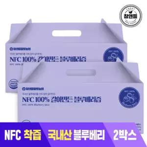 [참앤들]국내산 NFC 착즙100% 갈아만든 블루베리즙 80ml×30포×2박스