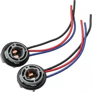 Yuview 2PCS 1157/3157/2057/2357/7528 전구 소켓 턴 시그널 브레이크 테일 라이트를 위한 3와이어