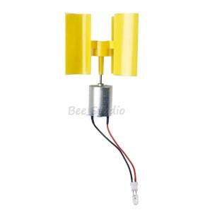 수직형 마이크로 풍력 터빈 발전기 소형 DC 모터 + 블레이드 LED 라이트 DIY 키트 5.5V 6000RPM