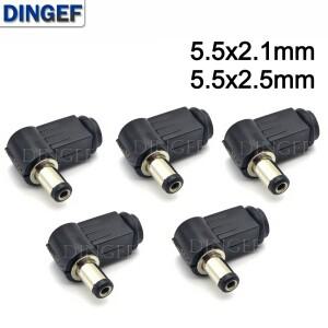 5개 세트 5.5x2.1mm DC 플러그 90도 팔꿈치 5.5x2.5MM 전원 배선 조립 용접 와이어 유형