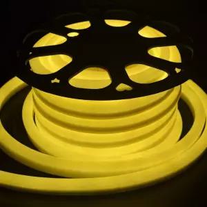 노란색 유연한 LED 네온 로프 라이트 미니 밝은 방수 실내 야외 홀리데이 파티룸 장식 상업용 조명 110V