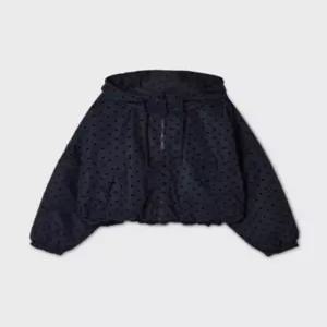 후아유 여성 후디드 크롭 윈드브레이커 WHJJG4822F