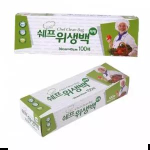 위생비닐백 쉐프 위생백 일회용 비닐 봉투 봉지 30X45 100매
