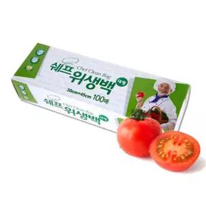 쉐프 위생백 대형 (30*45) 100매 롤팩 위생롤백 롤백 위생팩 크린백 비닐팩 위생봉투