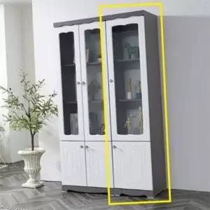 서재 유리 수납장 W400xD415xH1800 서재 책장 다용도 코너 틈새 주방 거실 코너장 그릇장