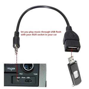 3.5mm 남성형 USB 2.0 여성형 AUX 오디오 어댑터 케이블 연장선으로 자동차 포트를 통해 플래시 드라이브MP