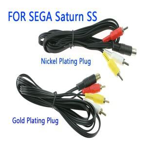 1개 금도금 플매트 카펫 러그 AV 케이블 SEGA Saturn용 SS RCA 코드 니켈