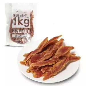대용량 강아지 간식 육포 사사미 오리꽈배기 1kg