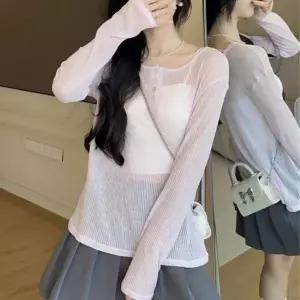 [하프클럽/]여리루즈핏 백스트 얇은 티숙 JSCd0068 롱맨투맨티 박시 티 루즈핏