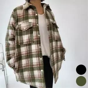 7948503-빅사이즈 112 타탄체크누빔안감점퍼 DDLG202