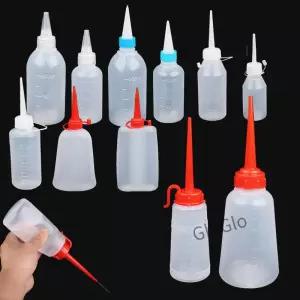 4Pcs 휴대용 30250ml 스파우트 디스펜서 병 빈 플라스틱 긴 다목적 윤활제 컨테이너